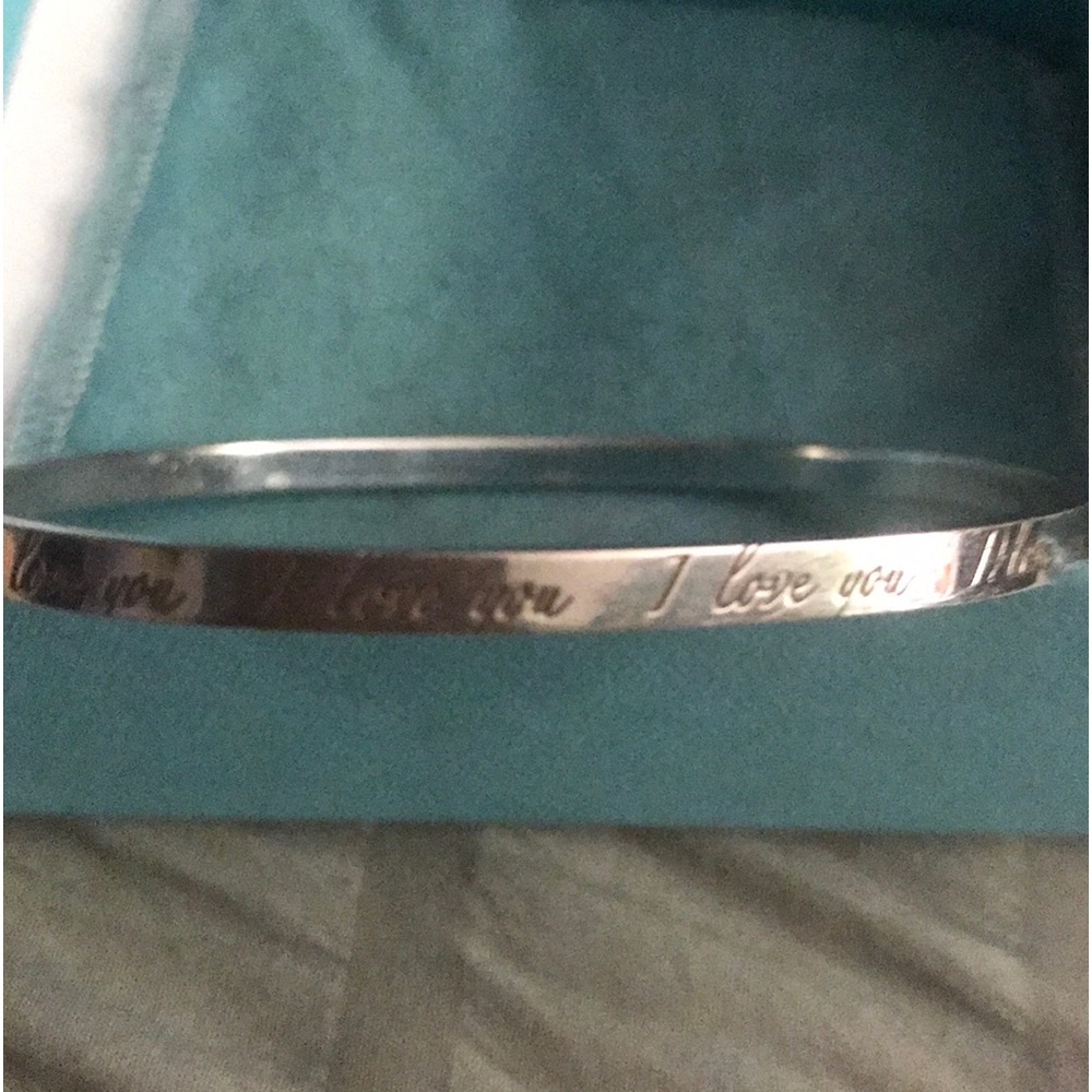 Rare Tiffany&Co I Love you notes silver bangle. Excellent condition